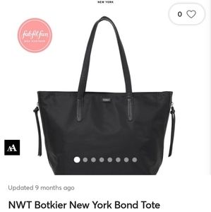 NWT BOTKIER NEW YORK BLACK TOTE 19"ACROSS 11 1/2"TALL